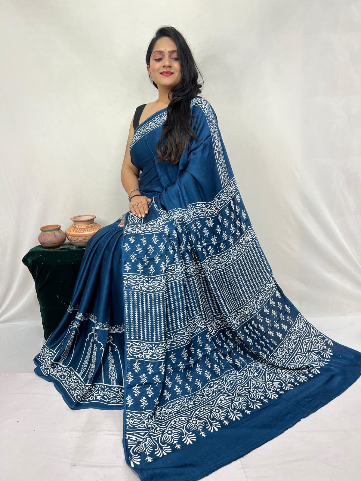 Pare modal silk saree - Image 4