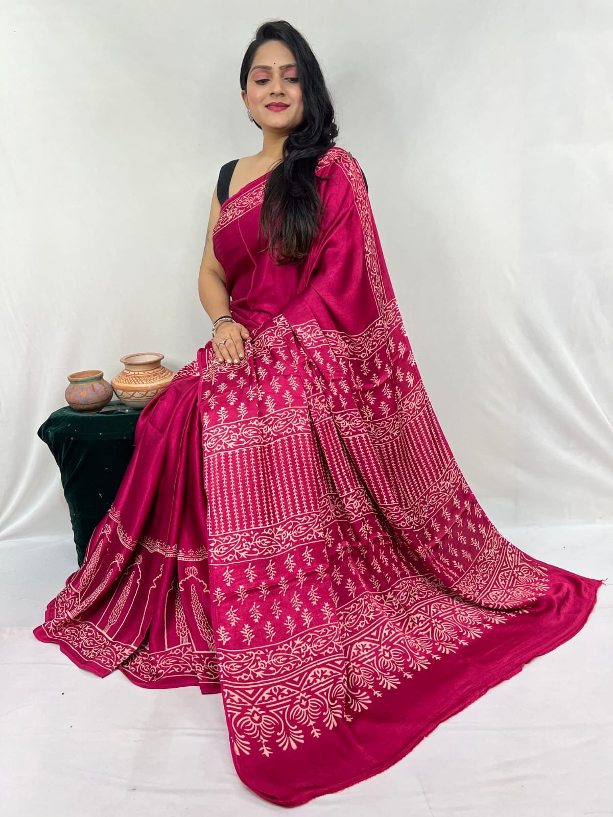Pare modal silk saree