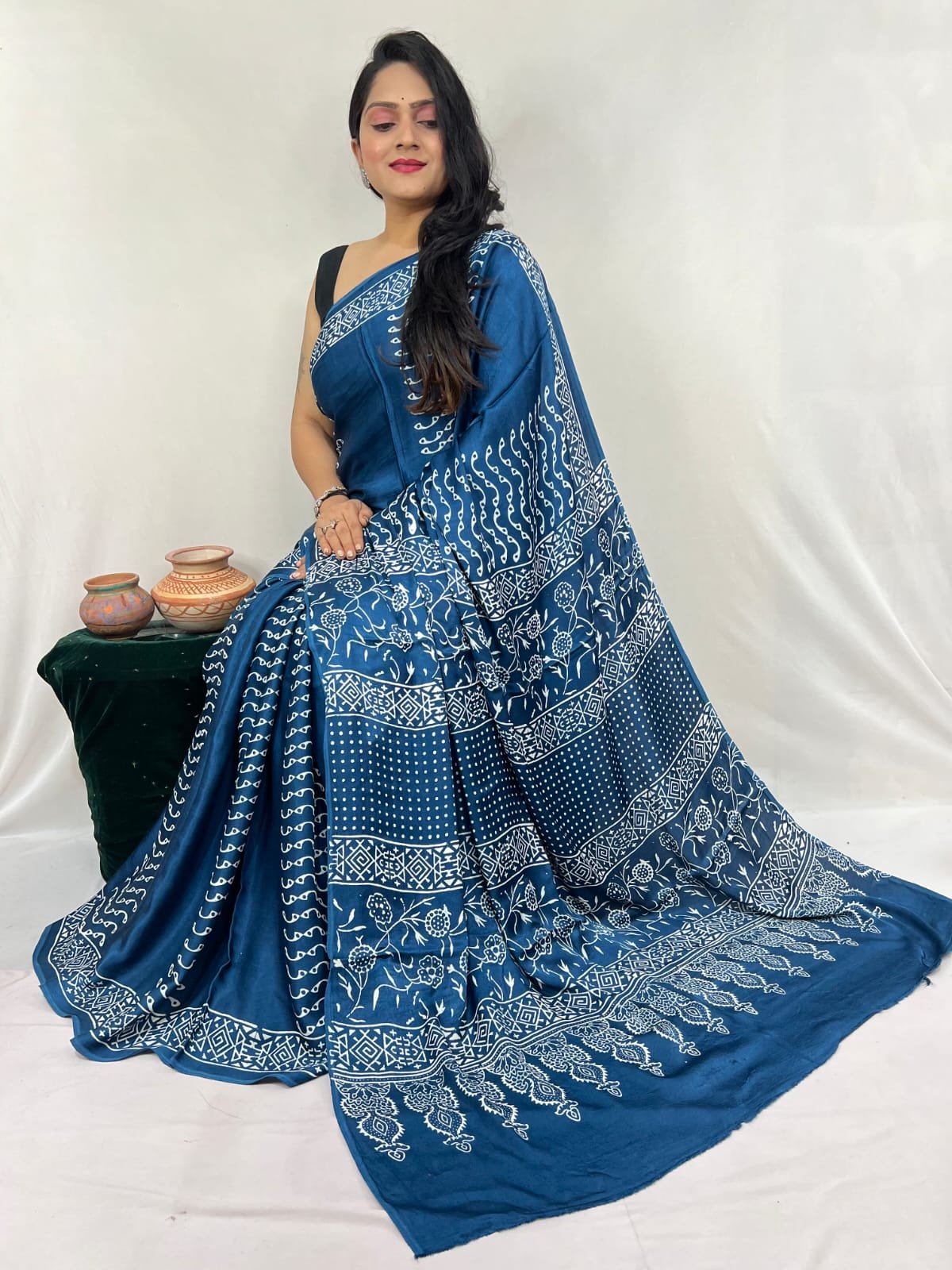 Pare modal silk saree - Image 3