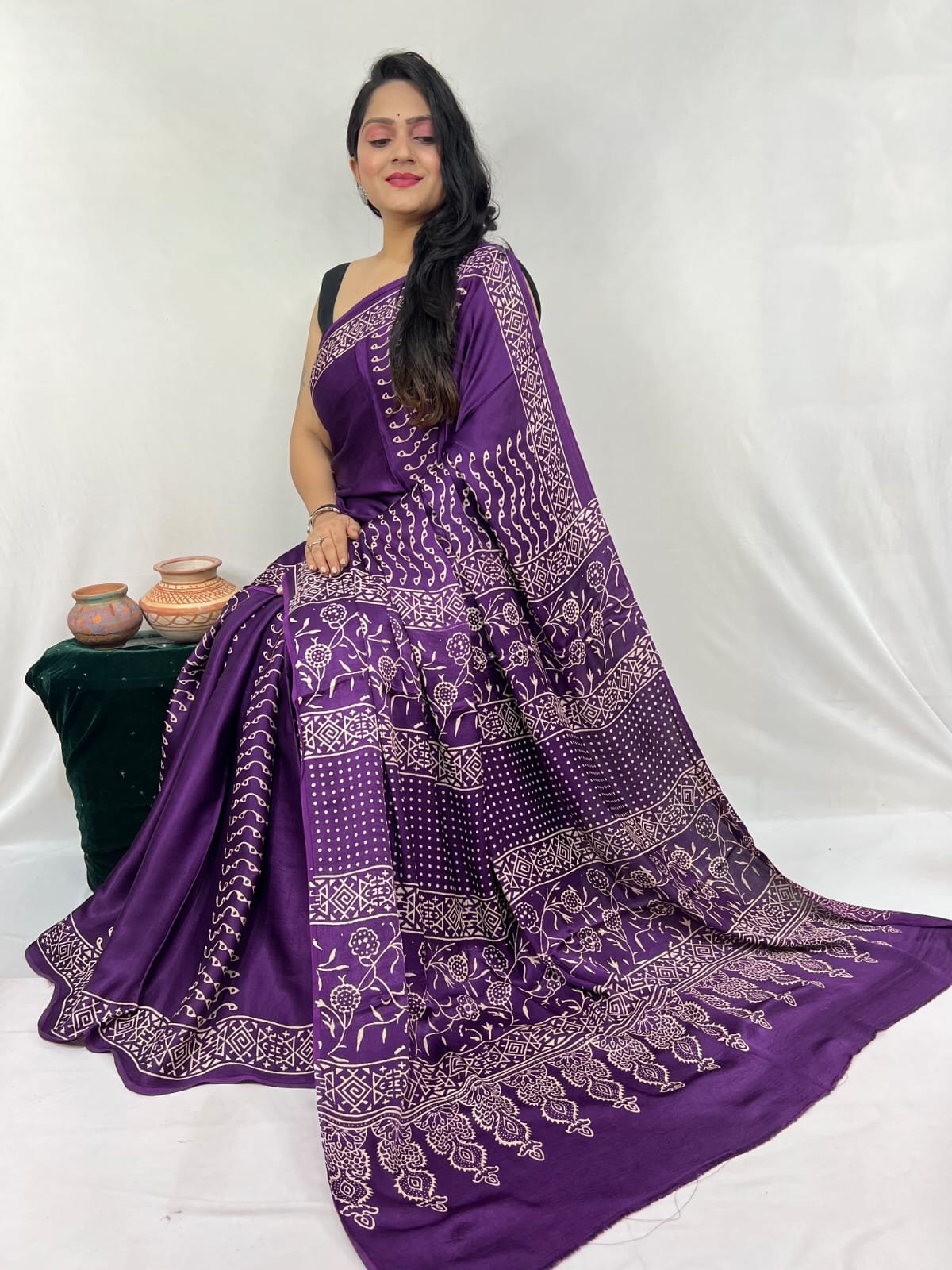 Pare modal silk saree - Image 5