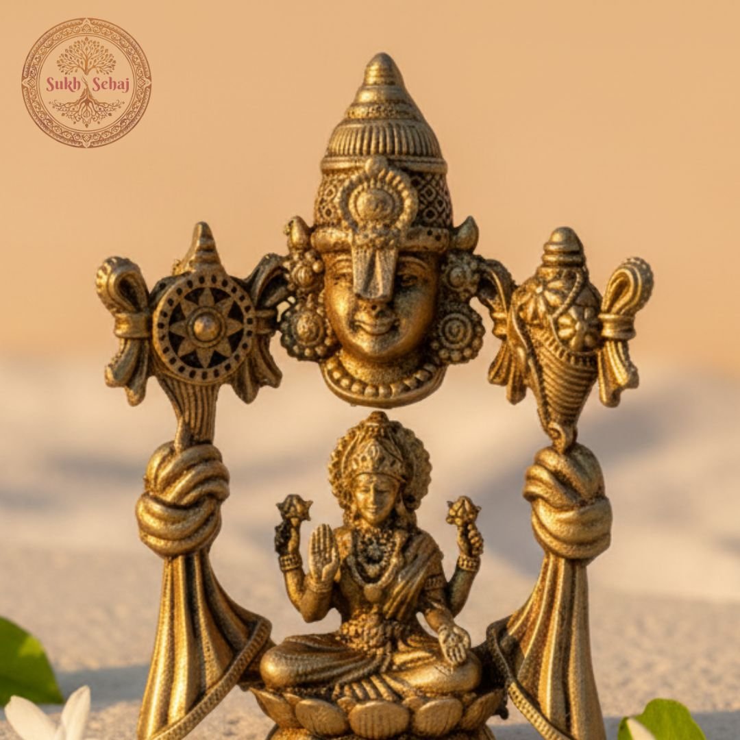 Shree Gajalakshmi Balaji Deepak, Laxmi Diya, Brass, Handcrafted, Antique Finish, 3.9 Inch Height, Oil Lamp Home Temple, Decor, Pooja Ritual and Gifting - Image 2