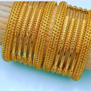 Set of 6 golden bangles