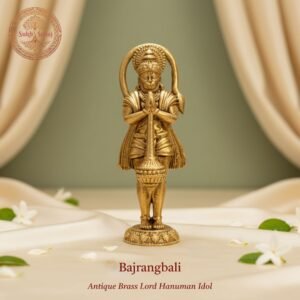 Lord Hanuman Murti | Bajrangbali Murti | Brass Murti | Handcrafted, Antique Finish for Home Temple, Decor, Pooja Ritual and Gifting