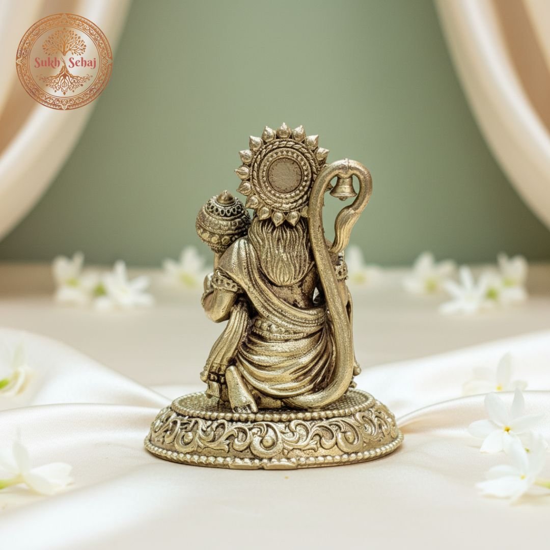 Lord Hanuman Murti | Bajrangbali Murti | Brass Murti | Handcrafted, Antique Yellow Finish, 1.7 Inch Height (Small piece), for Home Temple, Decor, Pooja Ritual and Gifting - Image 2