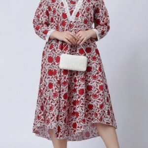 cotten middy-Maroon Gulab