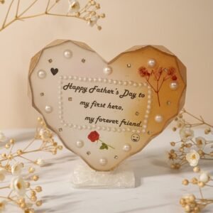 father day special resin heart shape stand gift