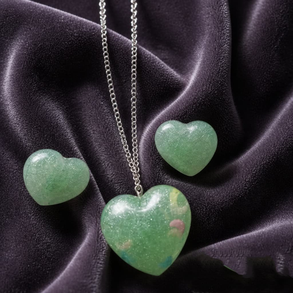 resin pendant set heart shape