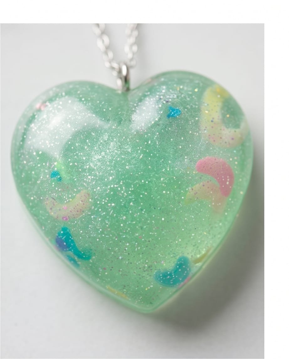 resin pendant set heart shape - Image 2