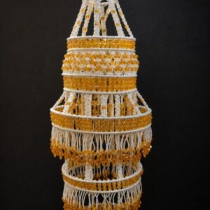 White and gold Handmade macrame Jhumar