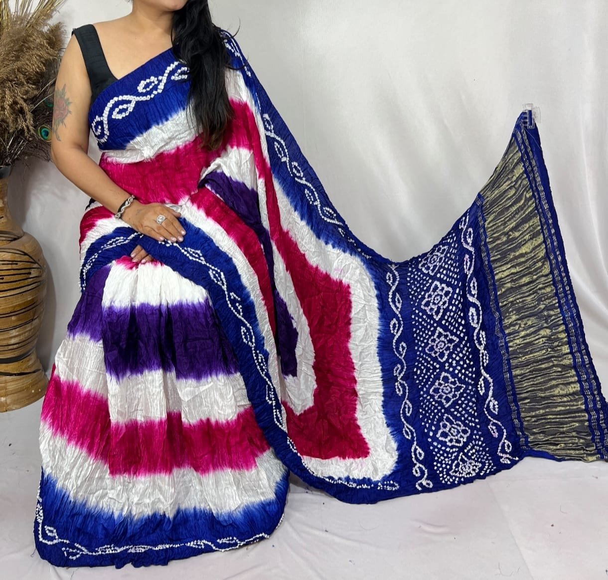 Pure modal silk saree - Image 4