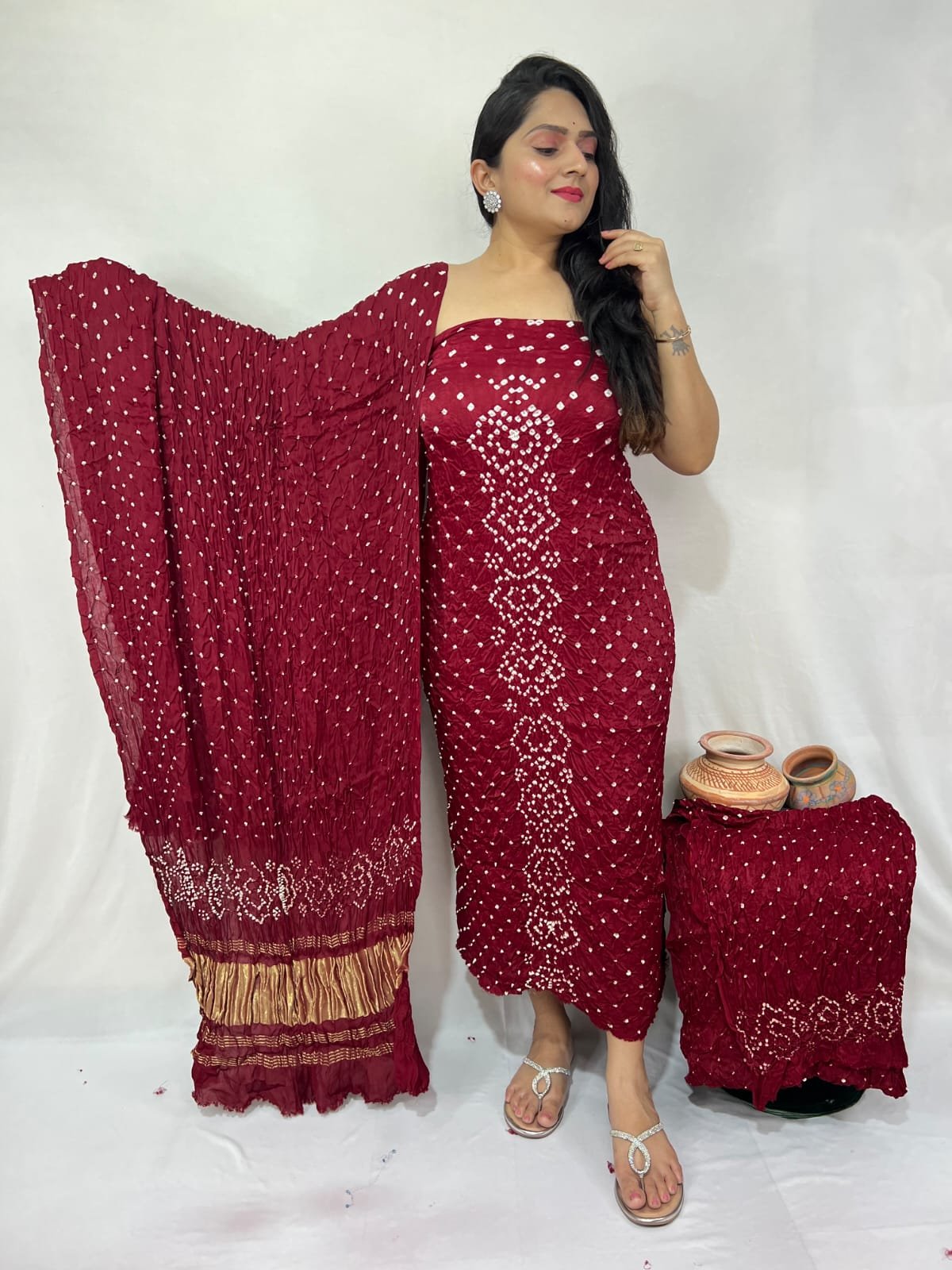 Bandhej dress material - Image 3