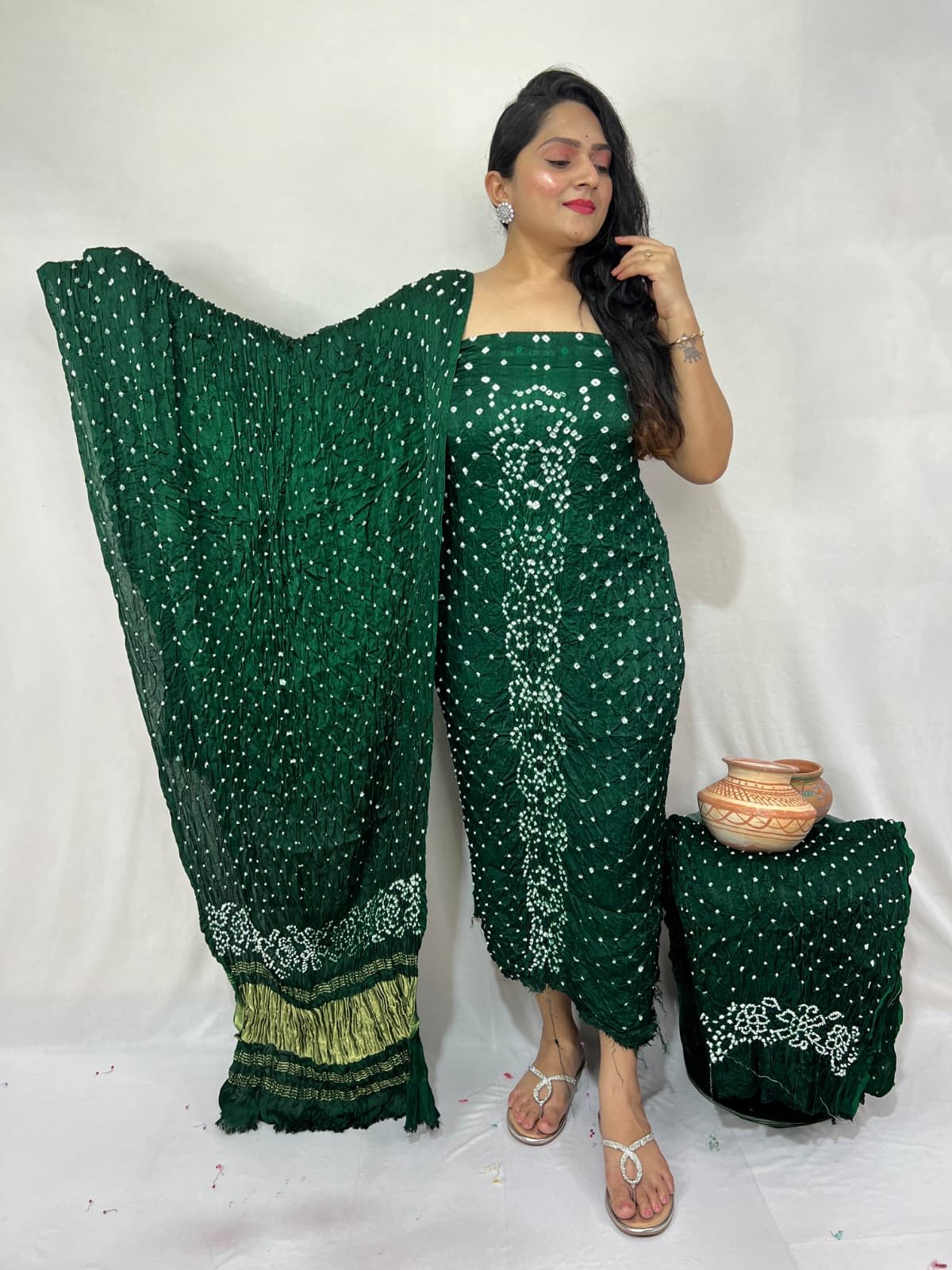 Bandhej dress material