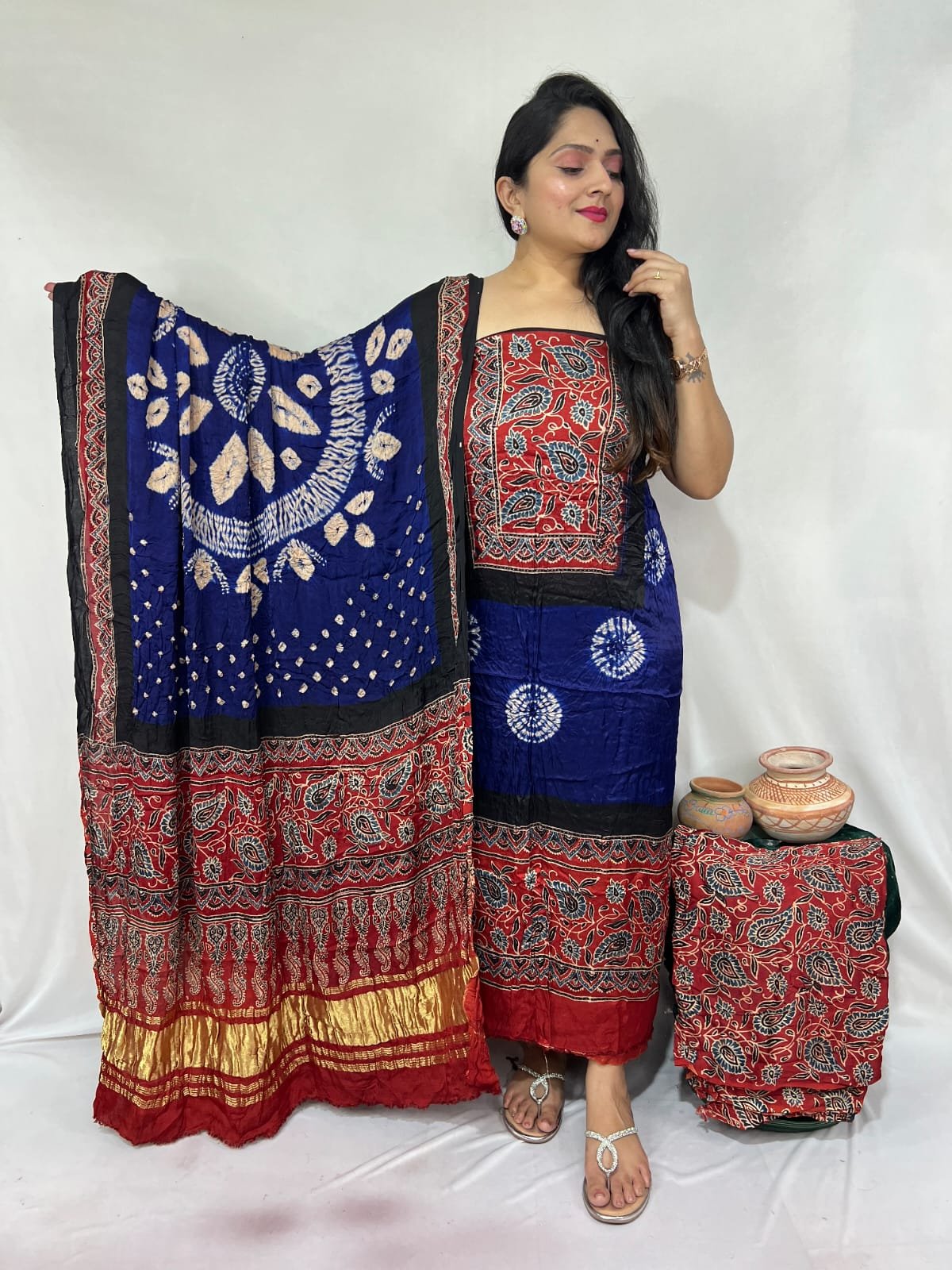 Bandhej dress material - Image 5