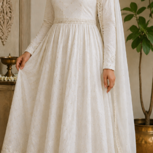 Chanderi Silk Embroidered Anarkali